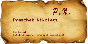 Praschek Nikolett névjegykártya